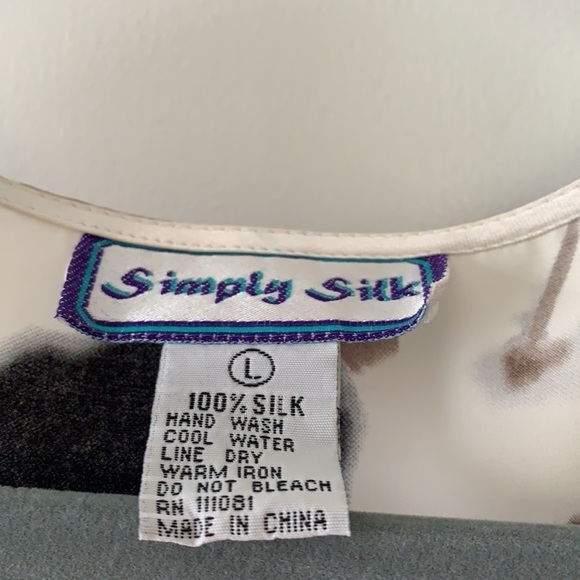 Simply Silk Abstract Print Short Kimono L - Picture 8 of 11